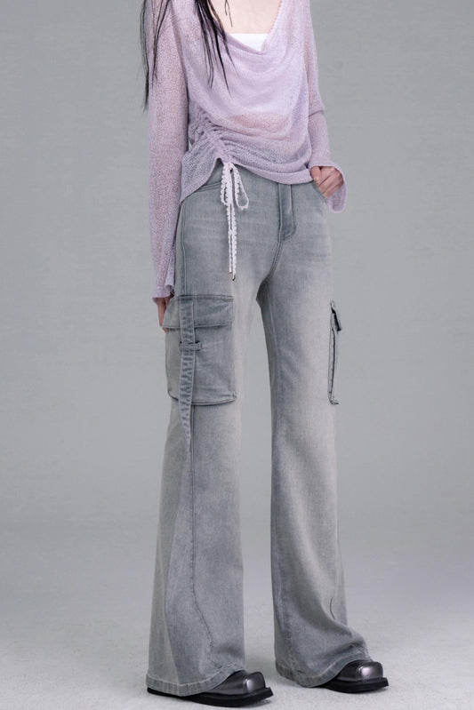 Flared Denim Pants