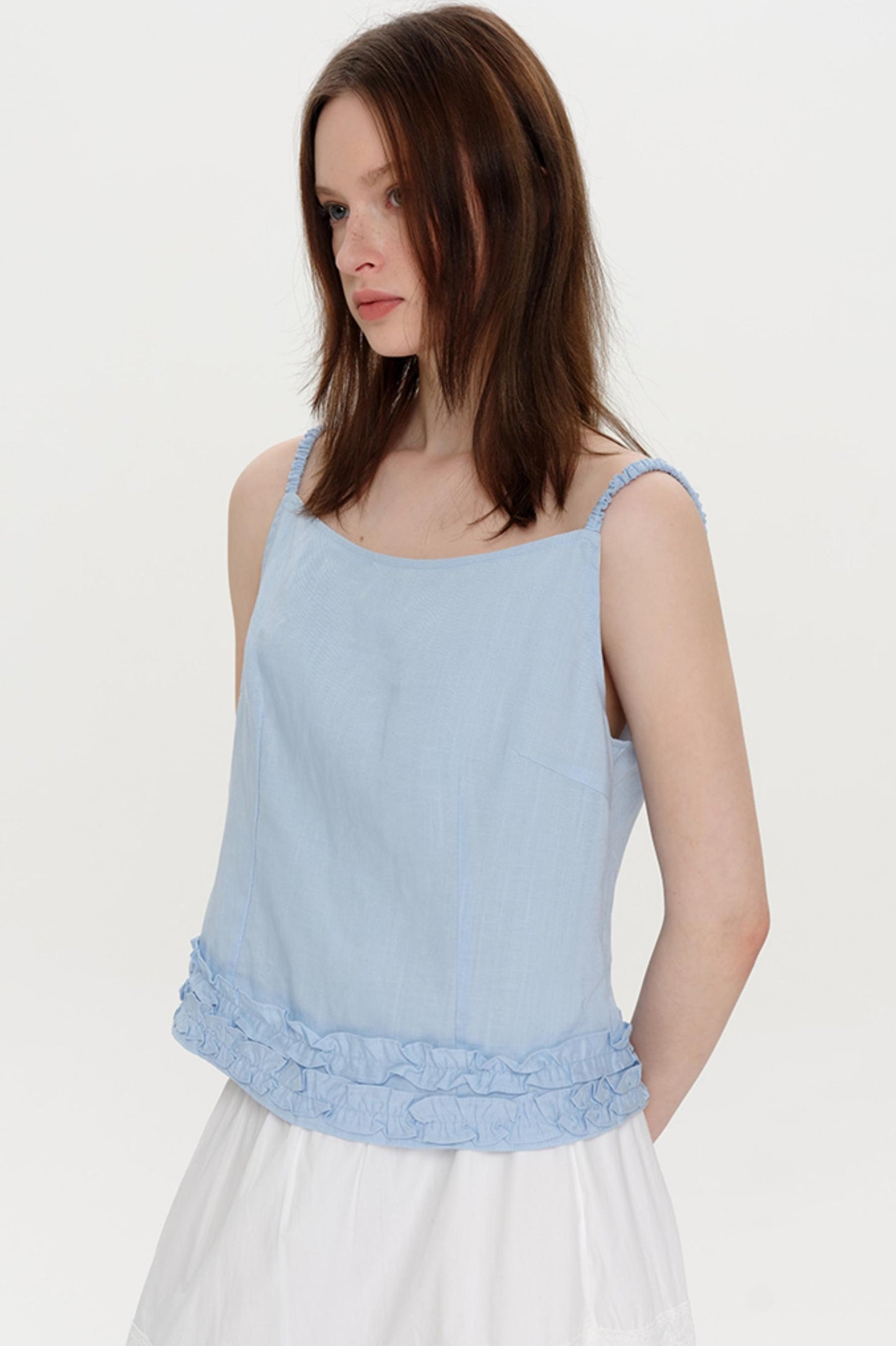 Blue Linen Camisole