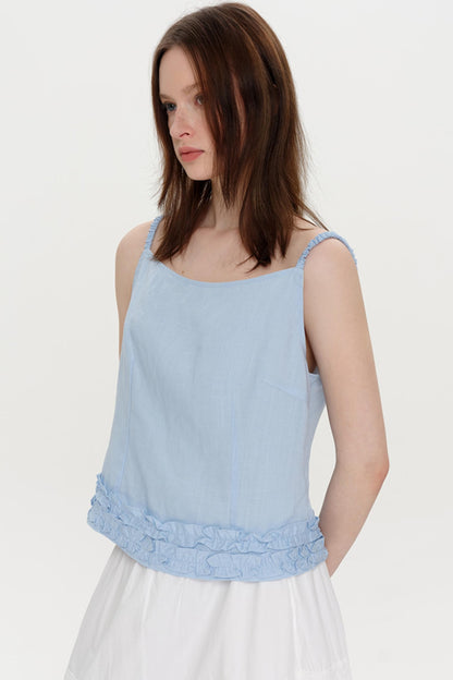 Blue Linen Camisole