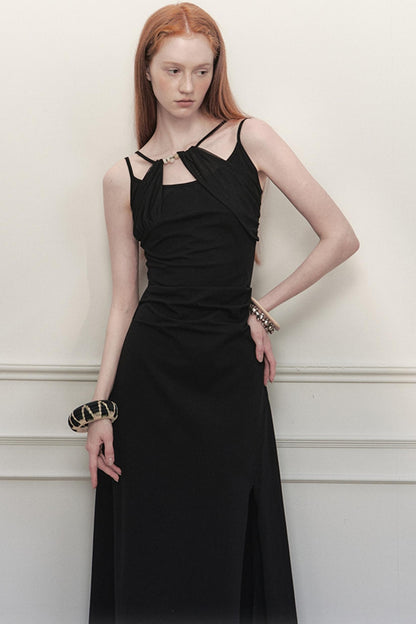 Nightshade Irregular Halter Dress