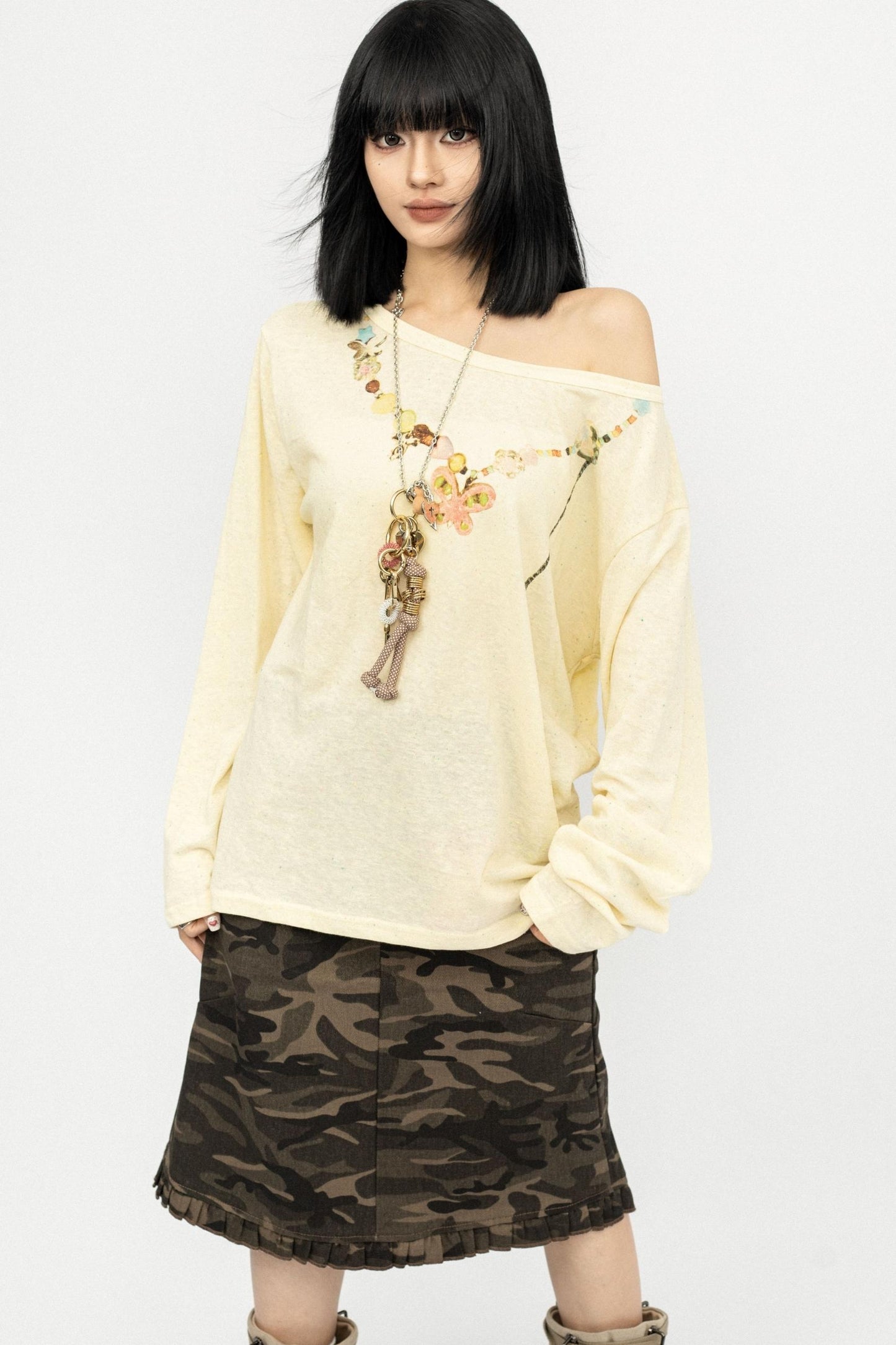 Vintage Diagonal Sleeve Top