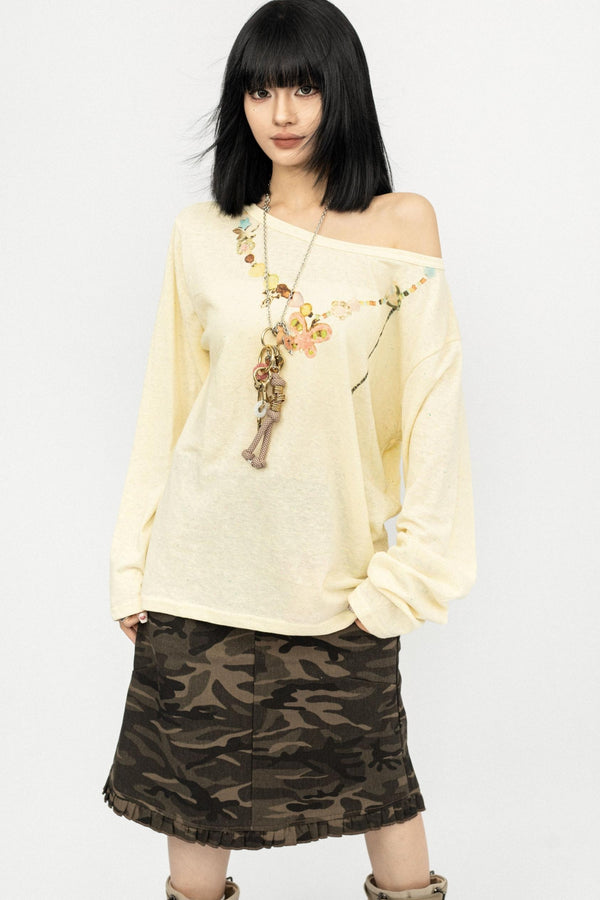 Vintage Diagonal Sleeve Top