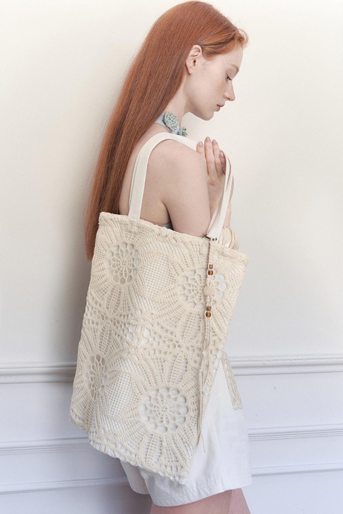 Boho Beaded Canvas Bag