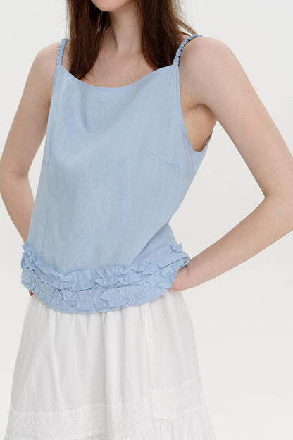 Blue Linen Camisole