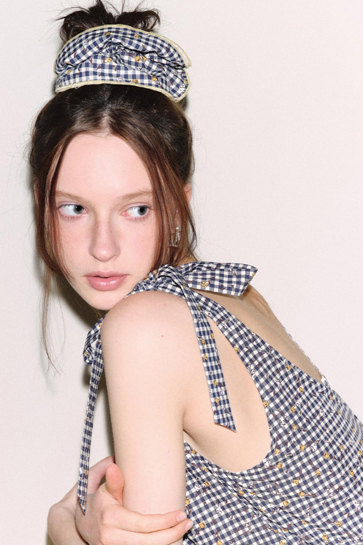 Floral Checkered Hairband