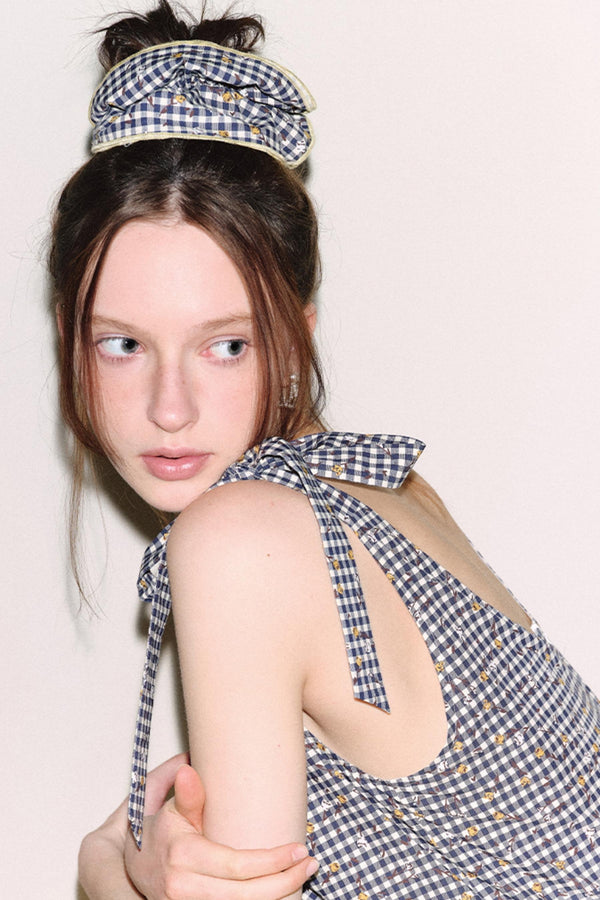 Floral Checkered Hairband