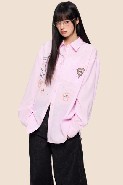 Striped Sunscreen Long Sleeve Shirt