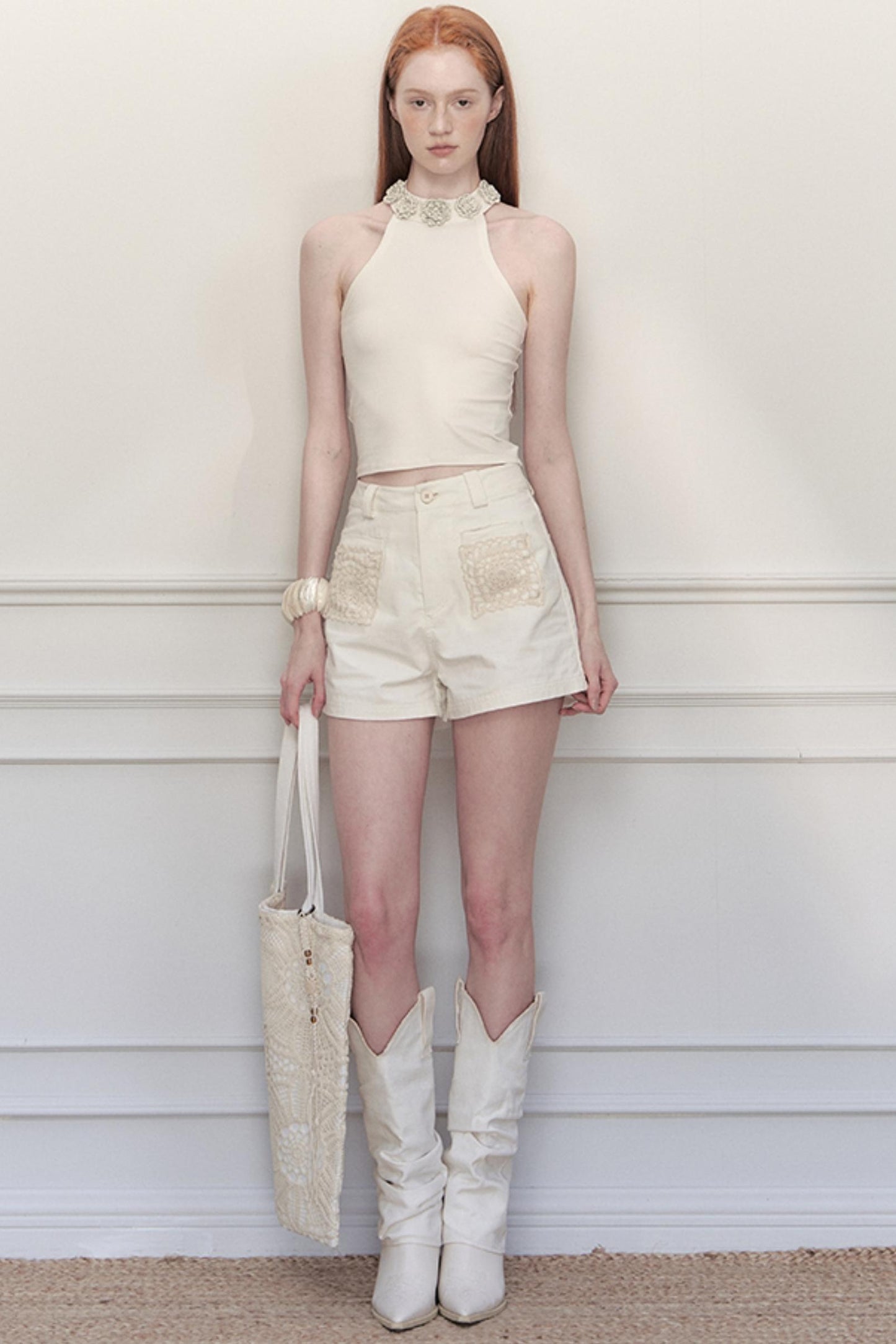 Boho Beaded Canvas Bag