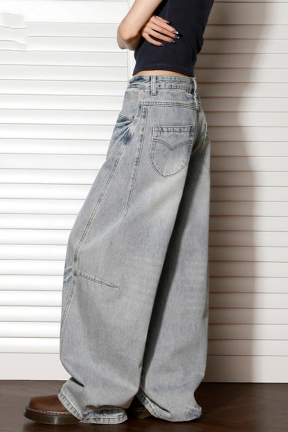 Retro High-Waisted Wide-Leg Jeans