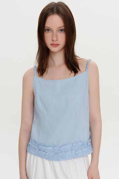 Blue Linen Camisole