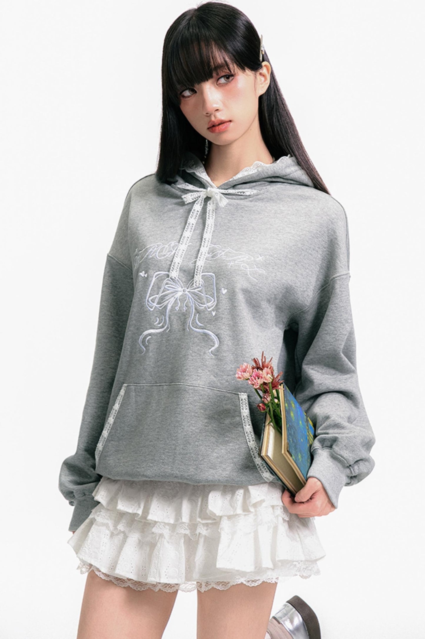 Lace Bow Sweatshirt