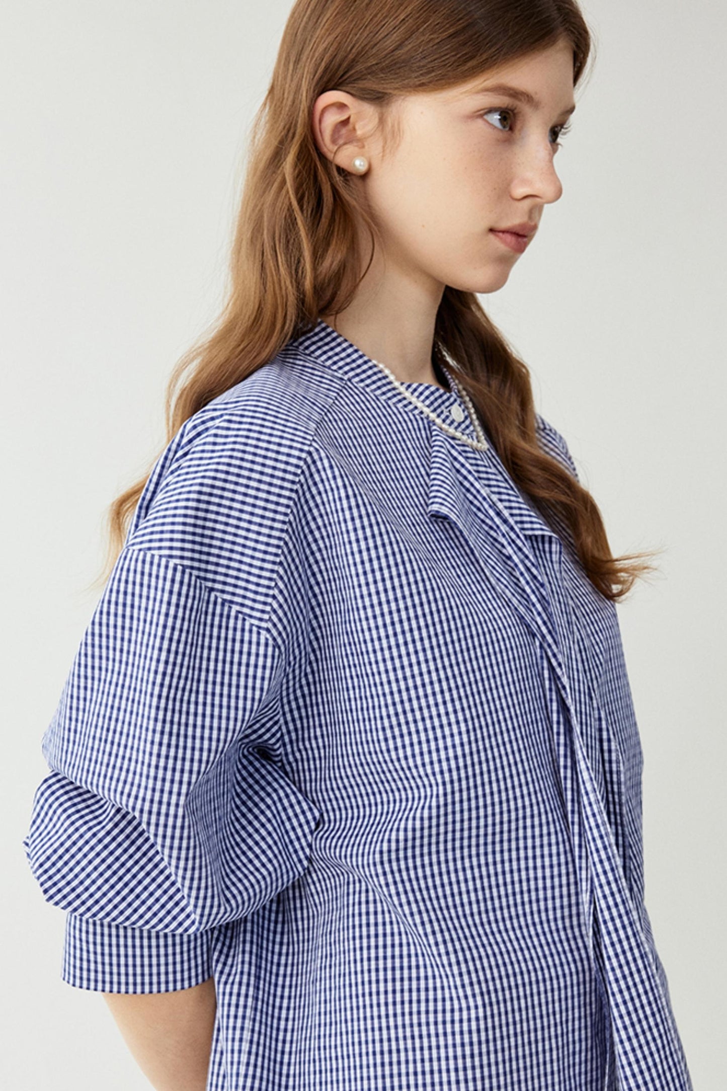 Blue Checkered Blouse
