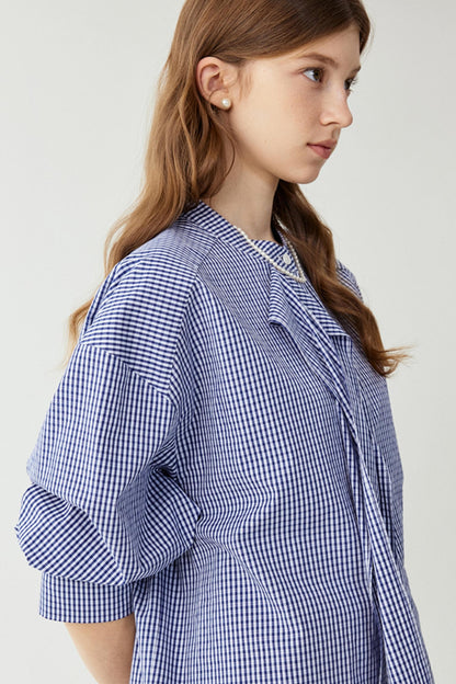 Blue Checkered Blouse