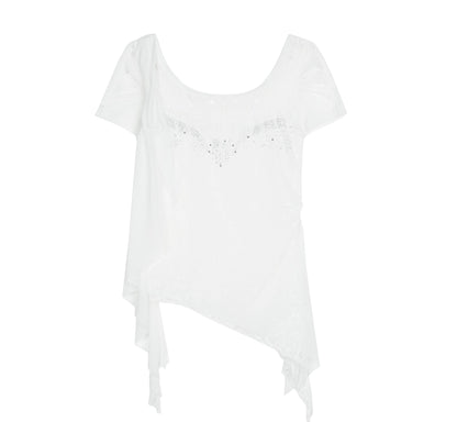 White-Black Diamond Top