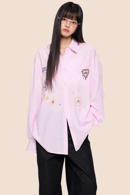 Striped Sunscreen Long Sleeve Shirt