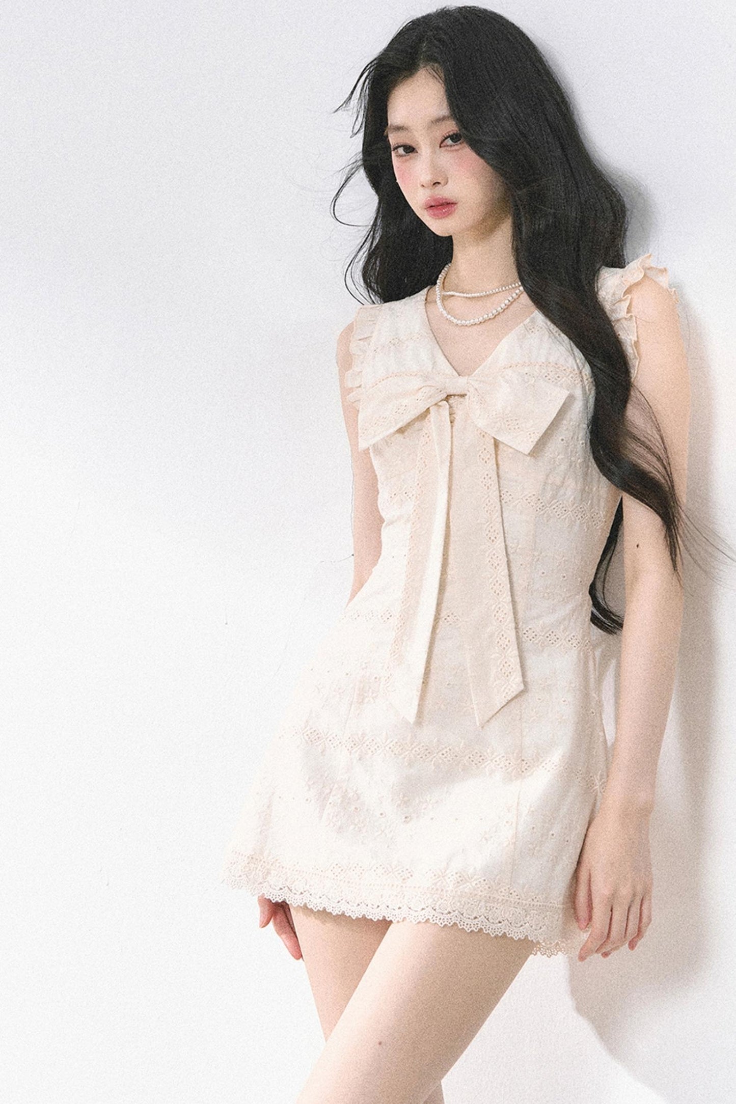 French V-Neck Lace Dress