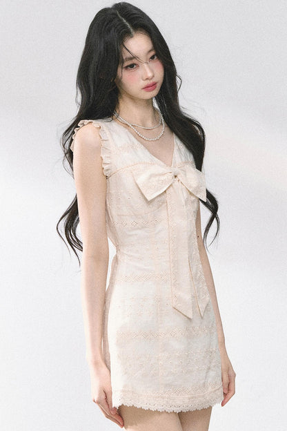 French V-Neck Lace Dress