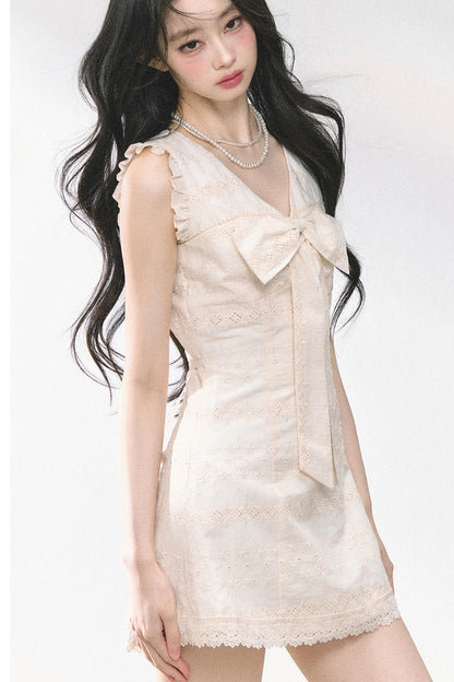 French V-Neck Lace Dress