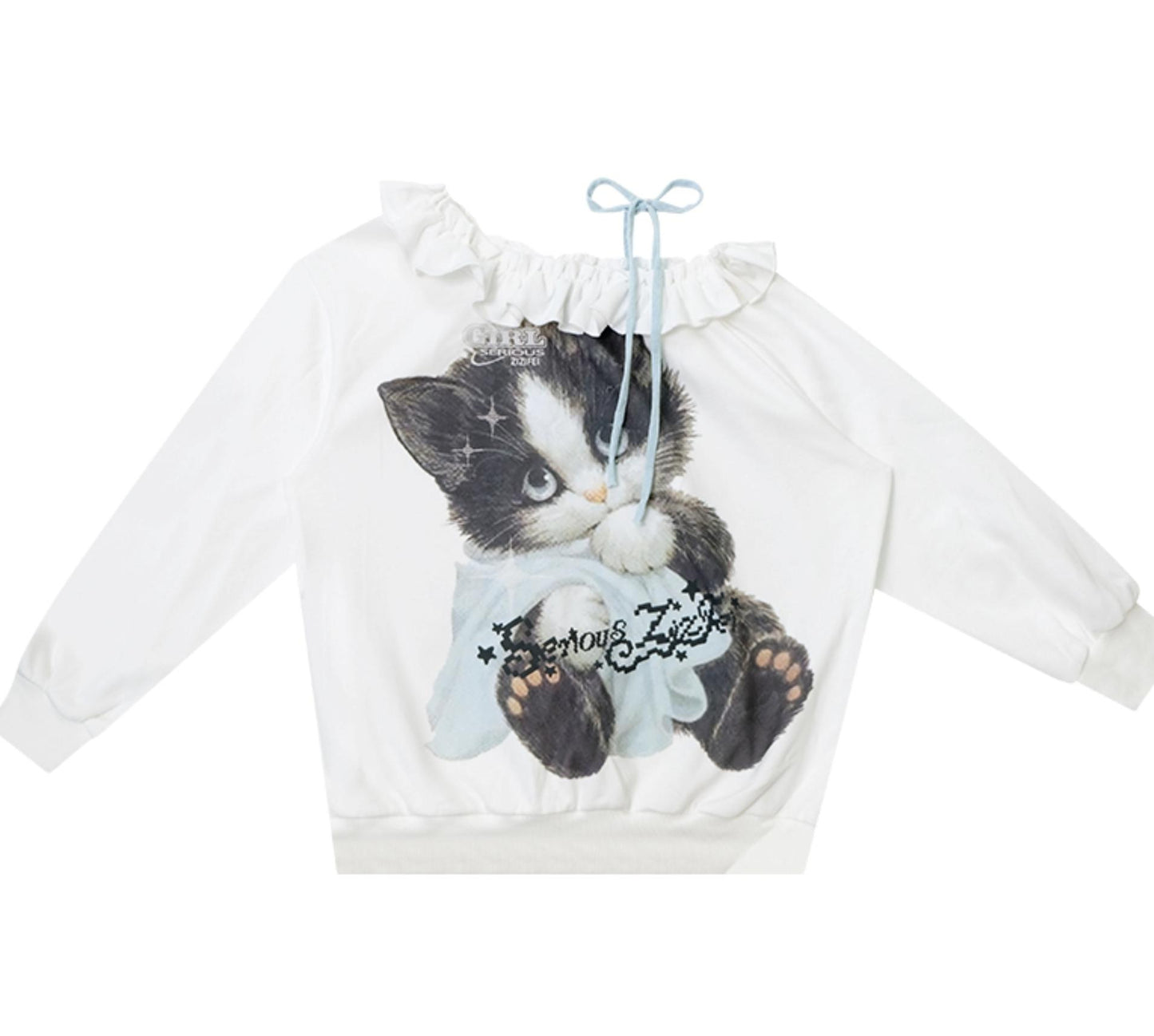 Cat Print Lazy Style Sweatshirt