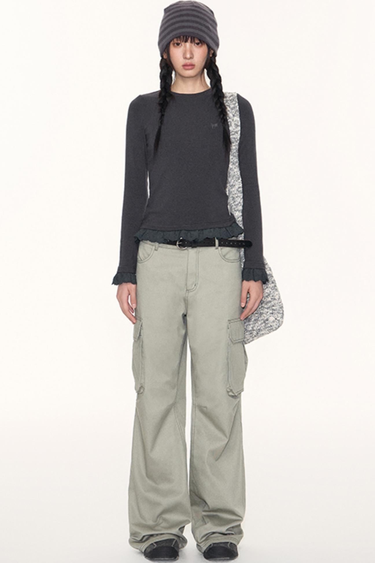 Vintage Pleated Cargo Pants