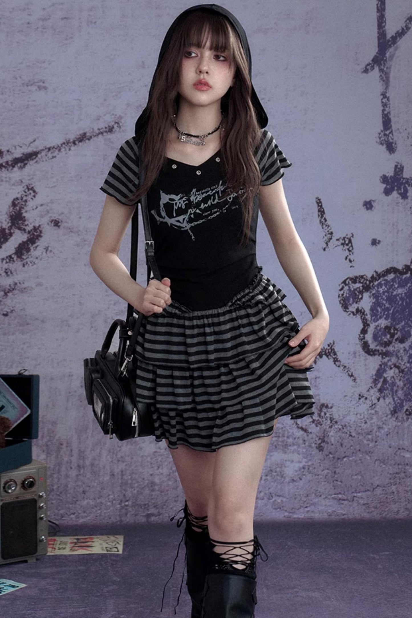 Street Punk Hooded Dress
