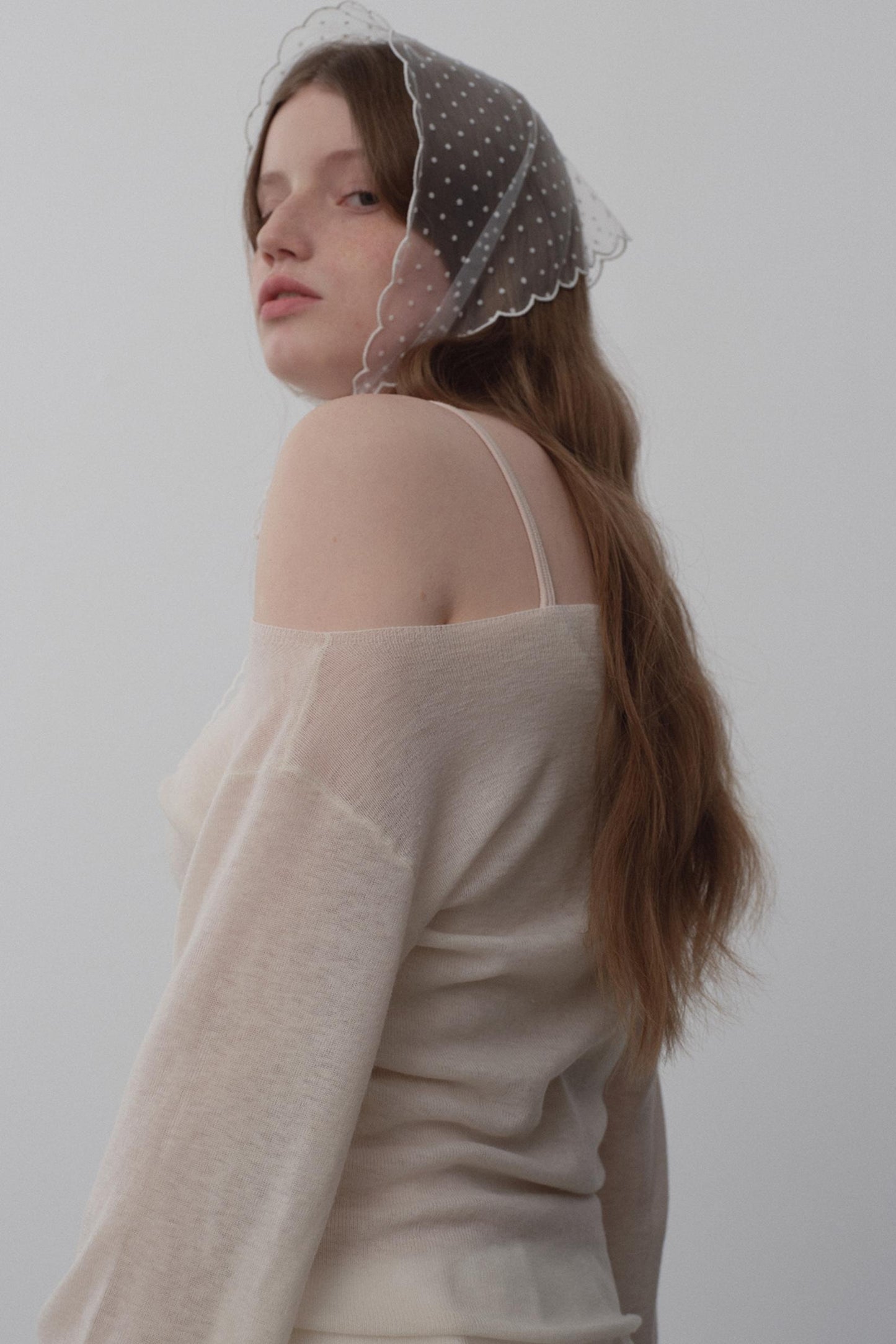 White Tea Chiffon Knit Top