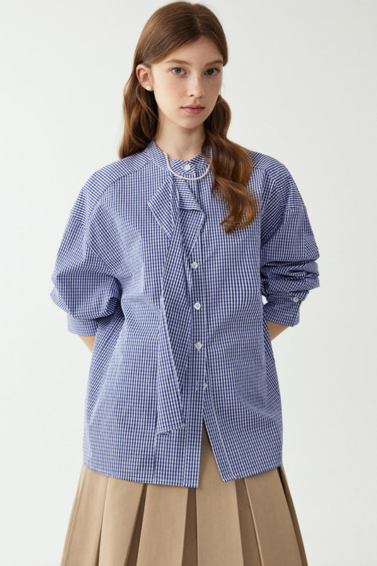 Blue Checkered Blouse