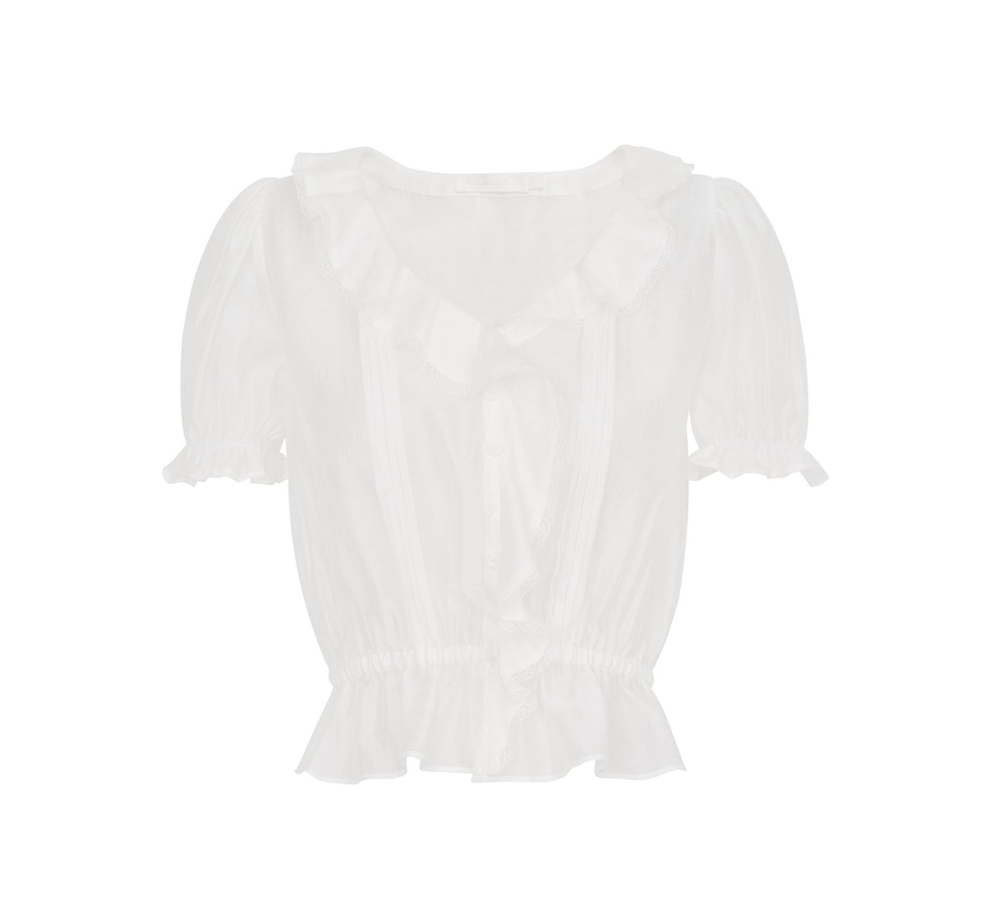 Bubble Sleeve Lace Blouse Set-Up