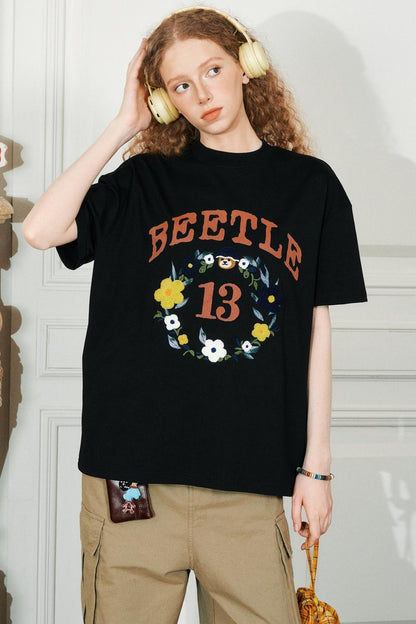 Retro Embroidered Summer Tee