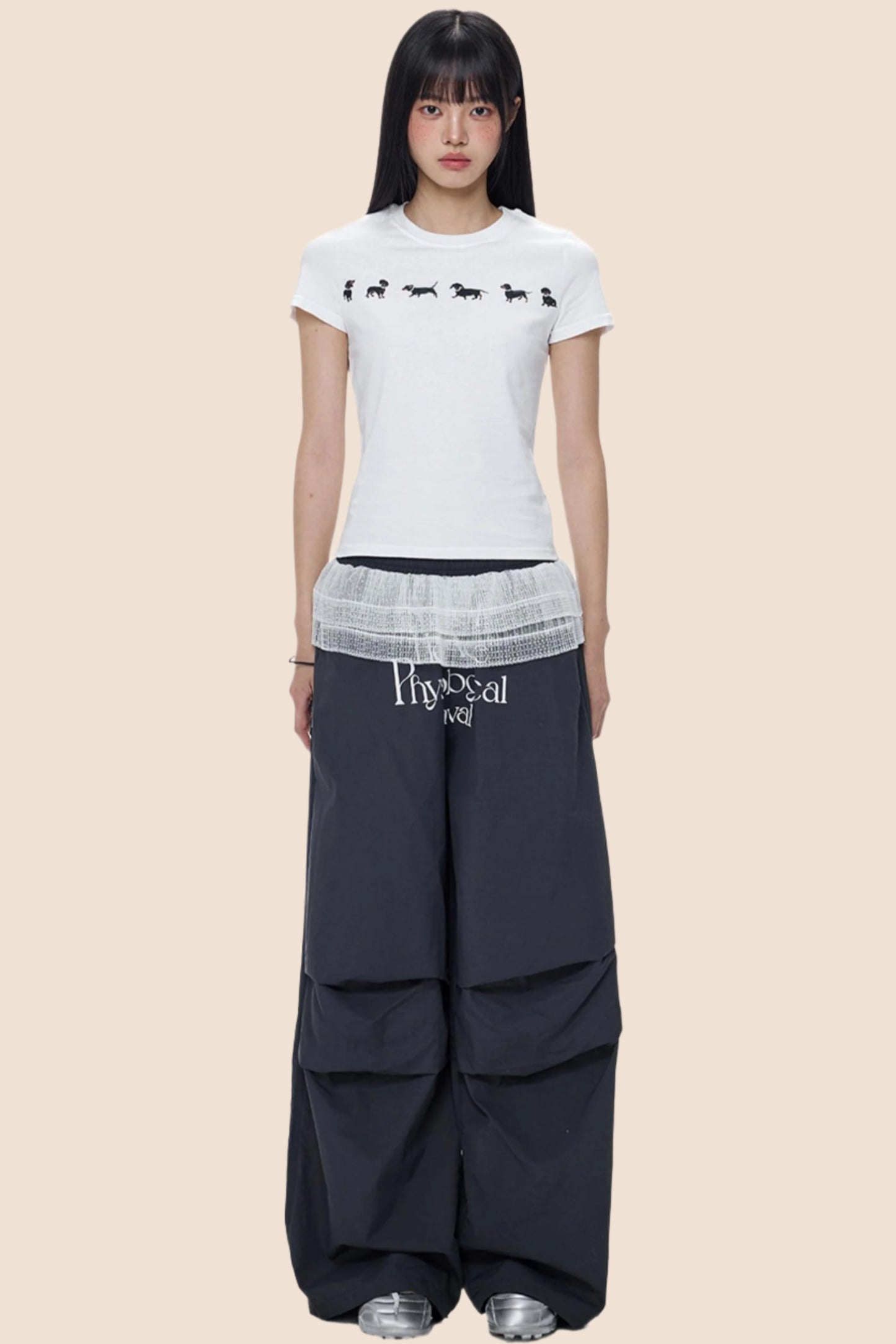 Cute Puppy Print Short Sleeve T-shirt