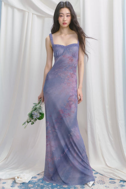 Purple Pleated Summer Dress