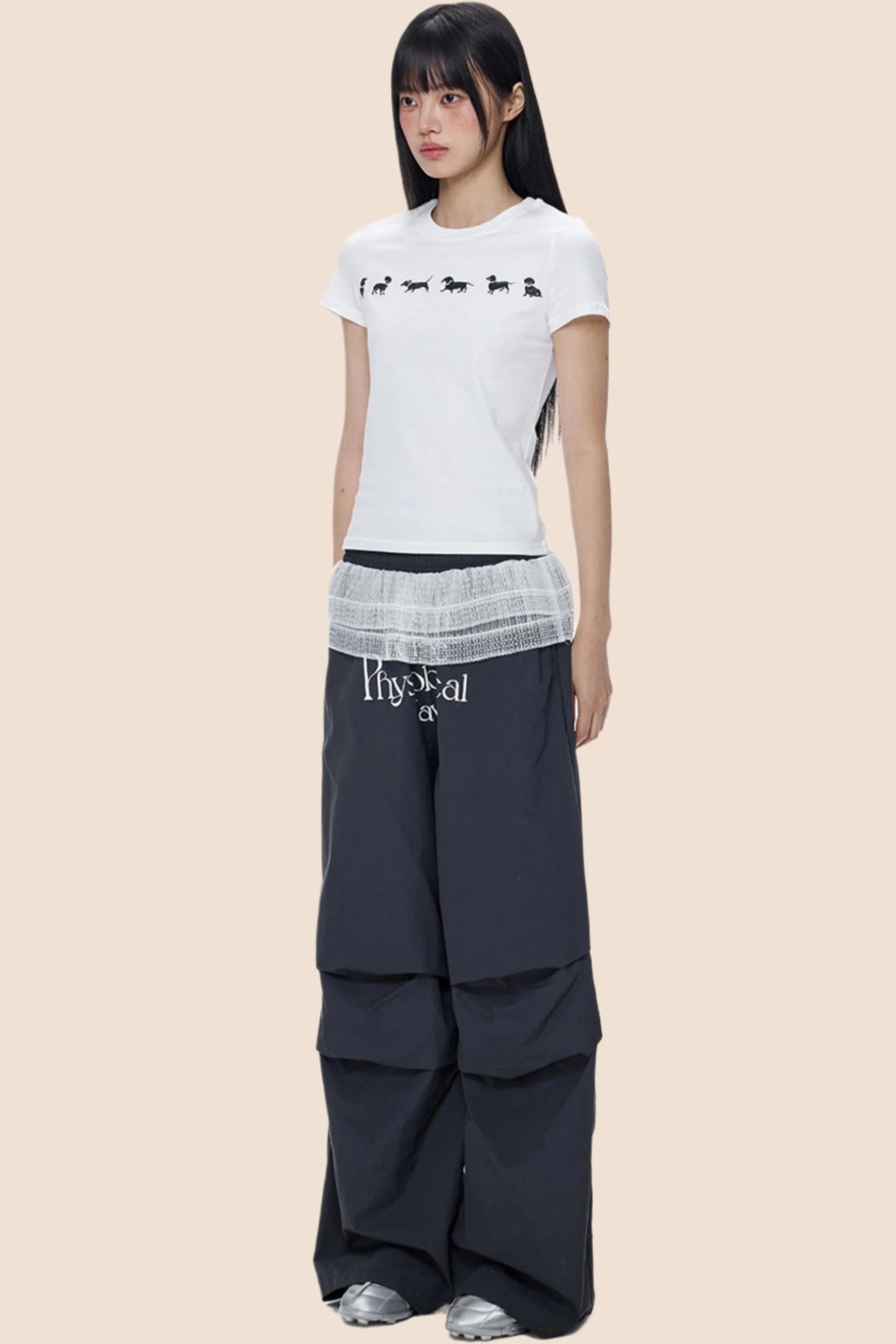 Cute Puppy Print Short Sleeve T-shirt