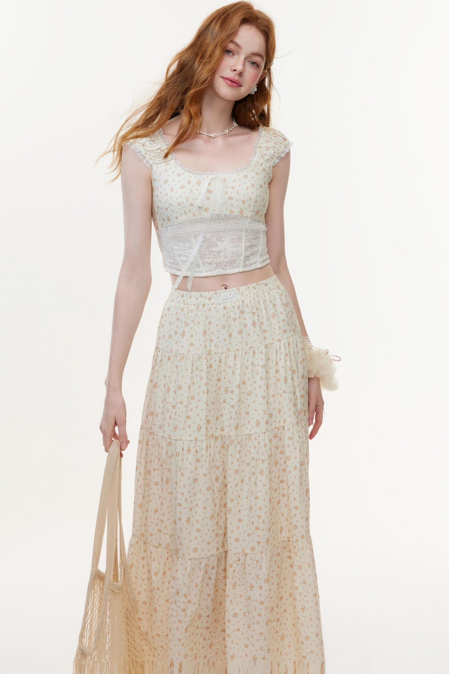 Floral Lace Summer Skirt Set-Up