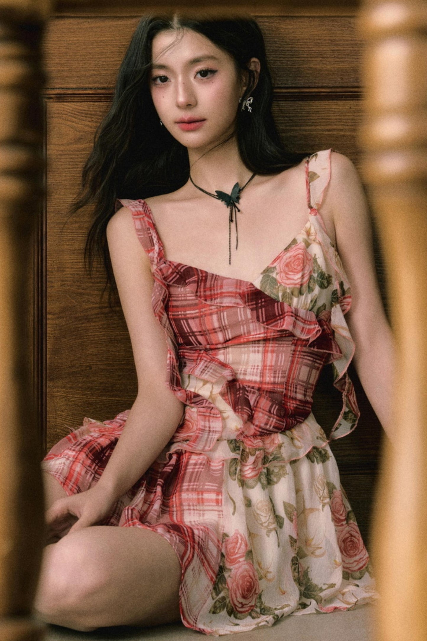 Floral Ruffle Halter Dress