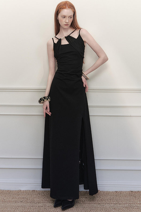 Nightshade Irregular Halter Dress