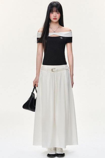 Flowy Solid Flare Skirt