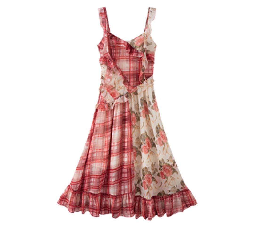 Floral Ruffle Halter Dress