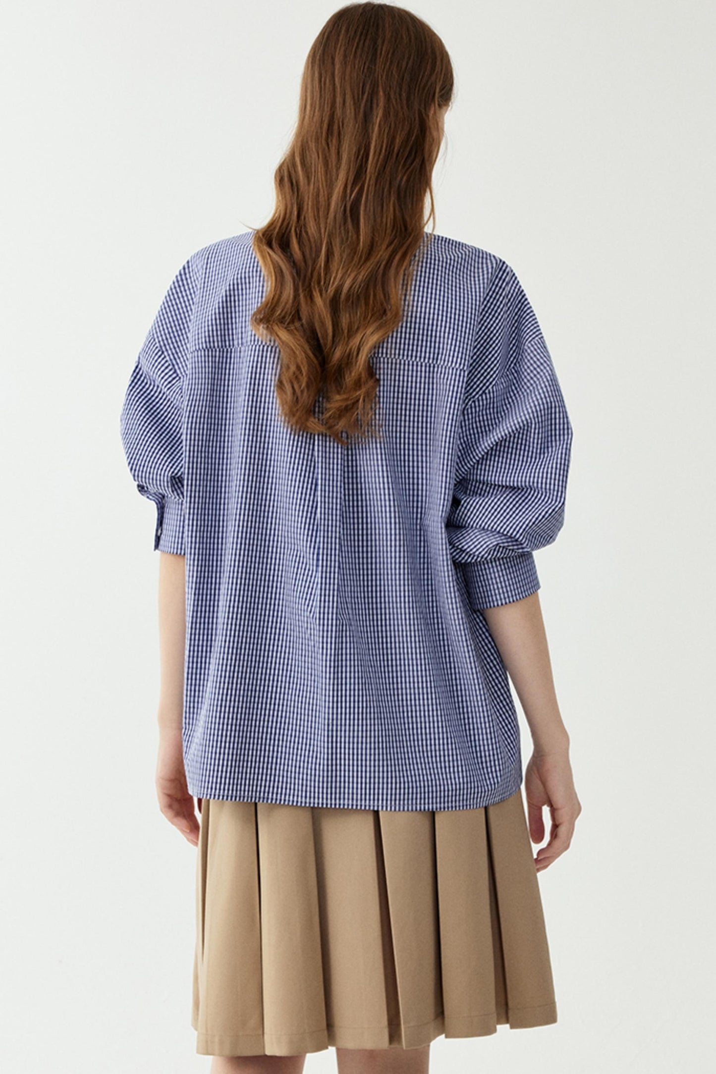 Blue Checkered Blouse