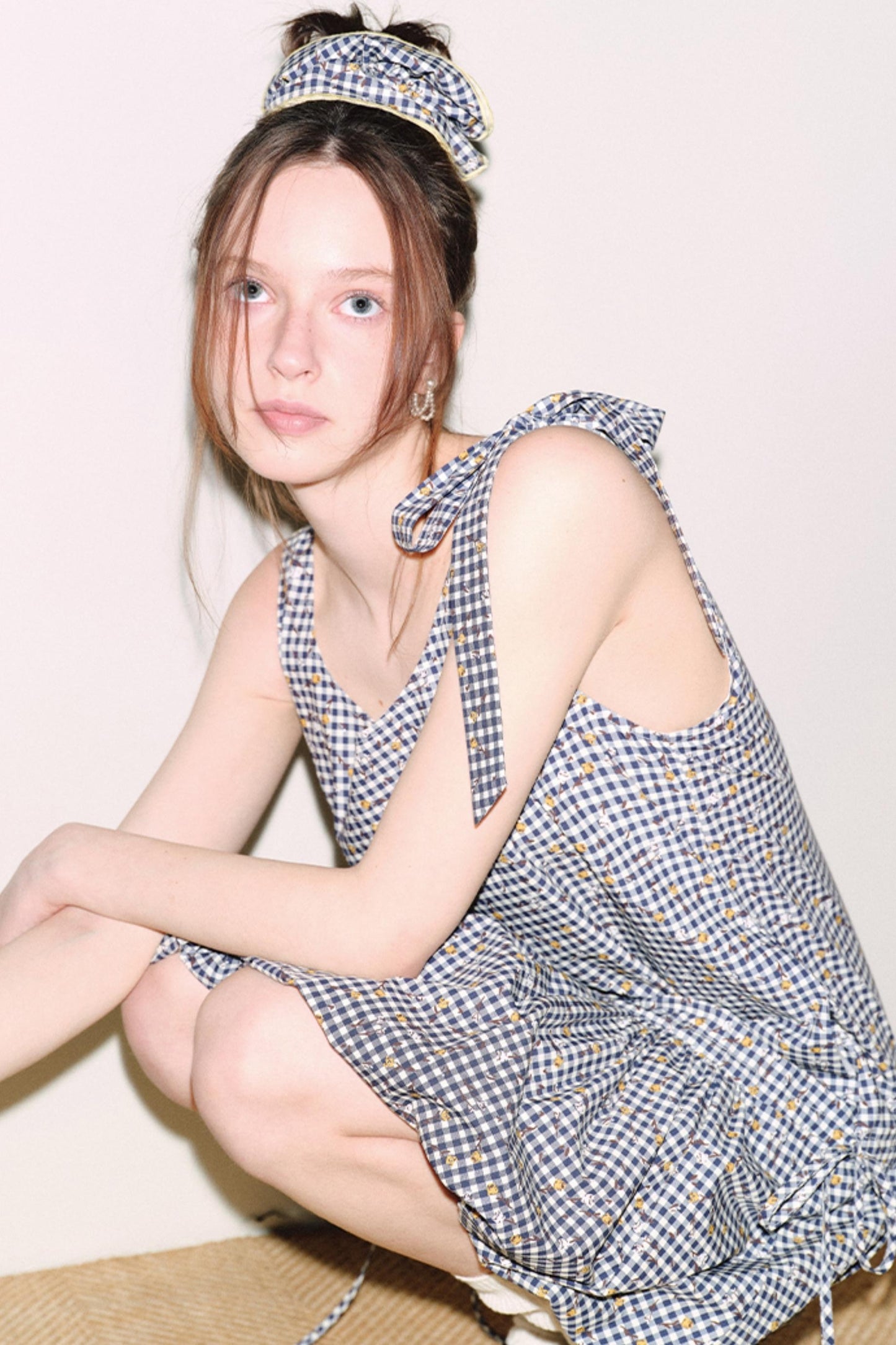 Floral Checkered Hairband