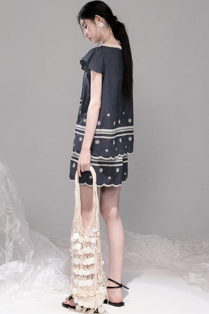 Bali Coconut Sea Embroidered Set