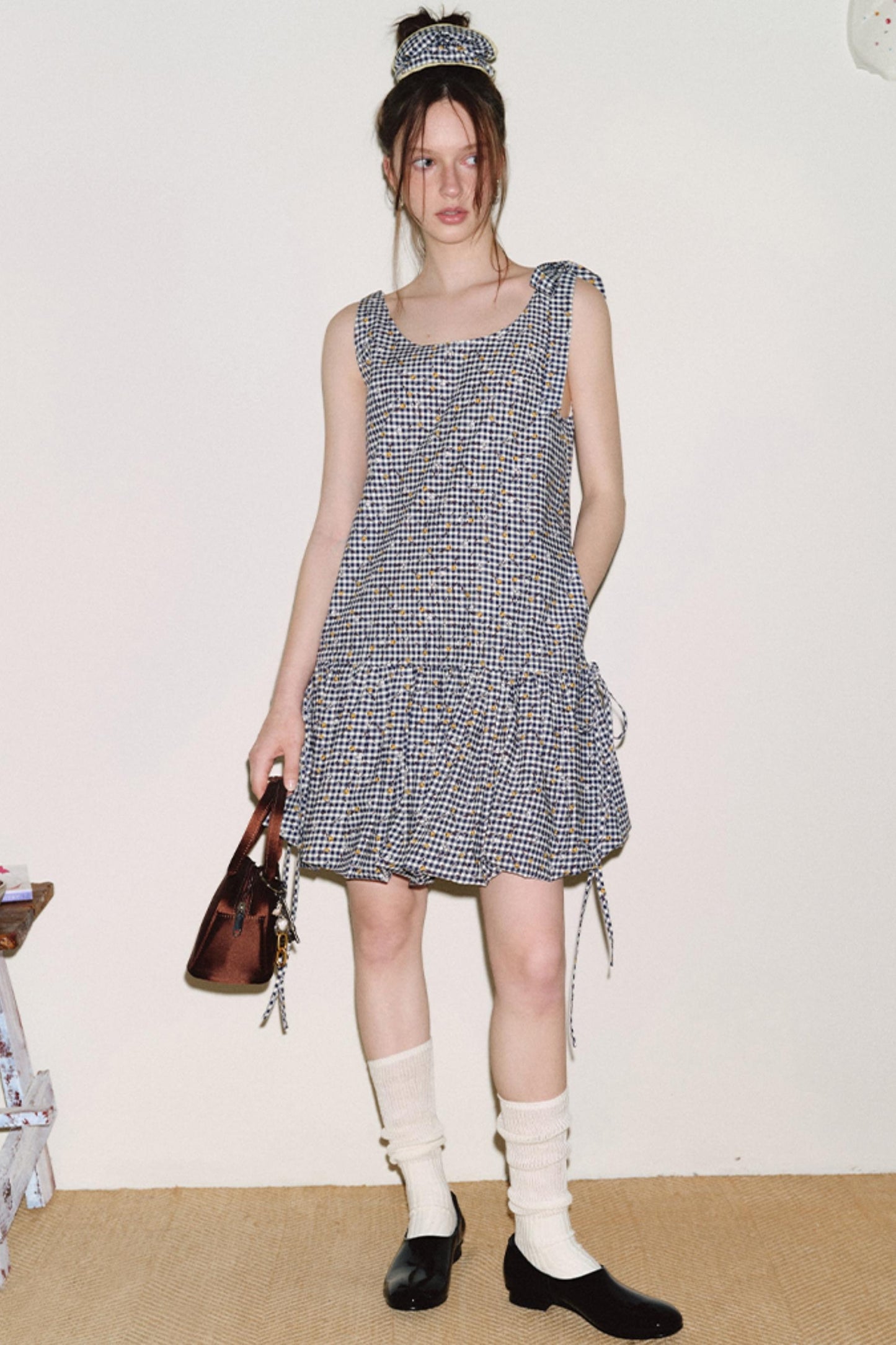 Floral Checkered Hairband