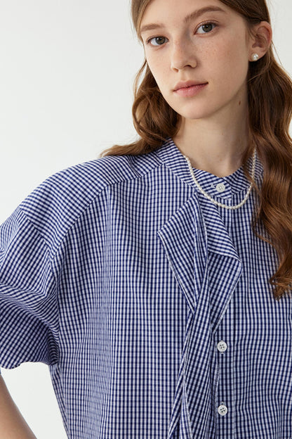 Blue Checkered Blouse