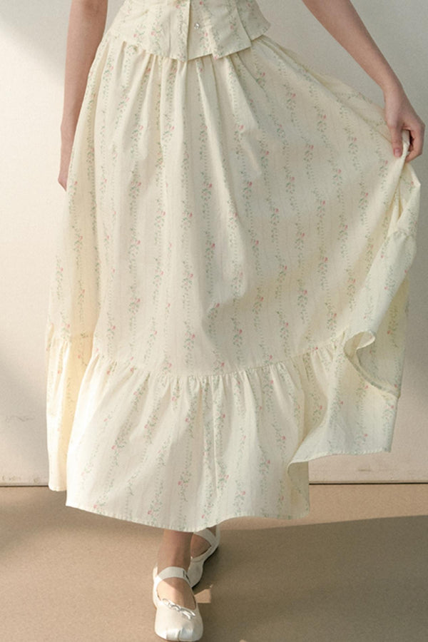 Floral Tie Bubble Sleeve Set-Up