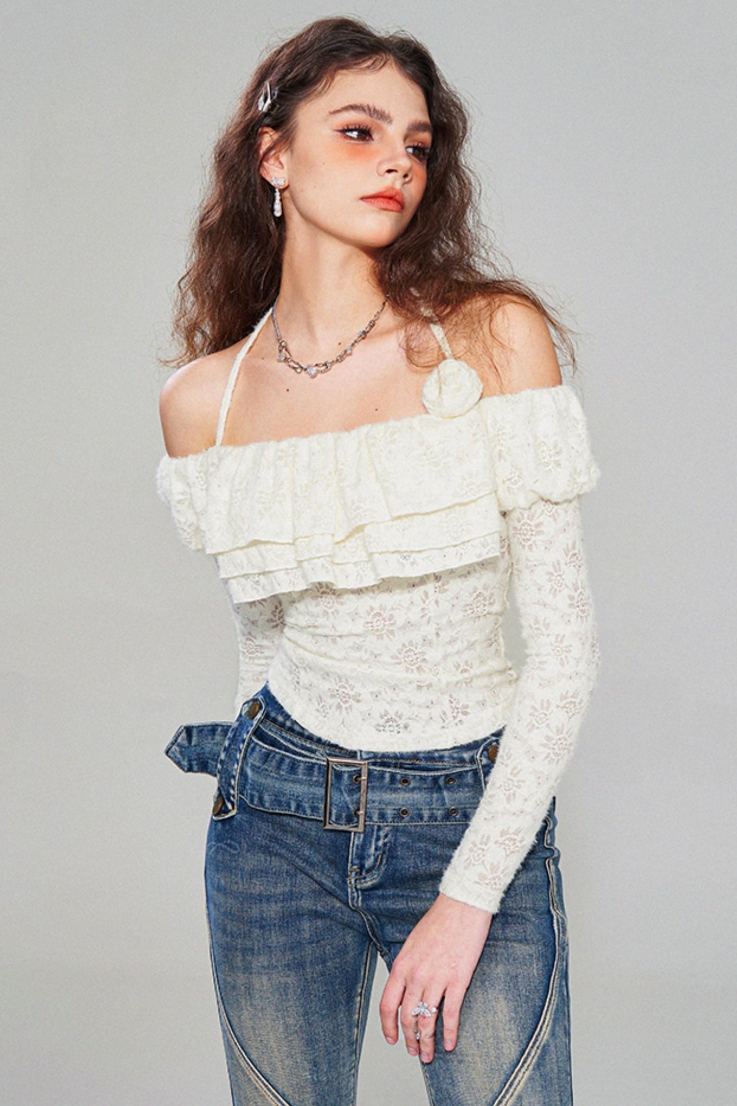 Ruffled Lace Top