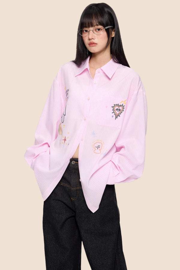 Striped Sunscreen Long Sleeve Shirt