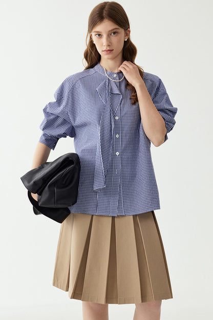 Blue Checkered Blouse