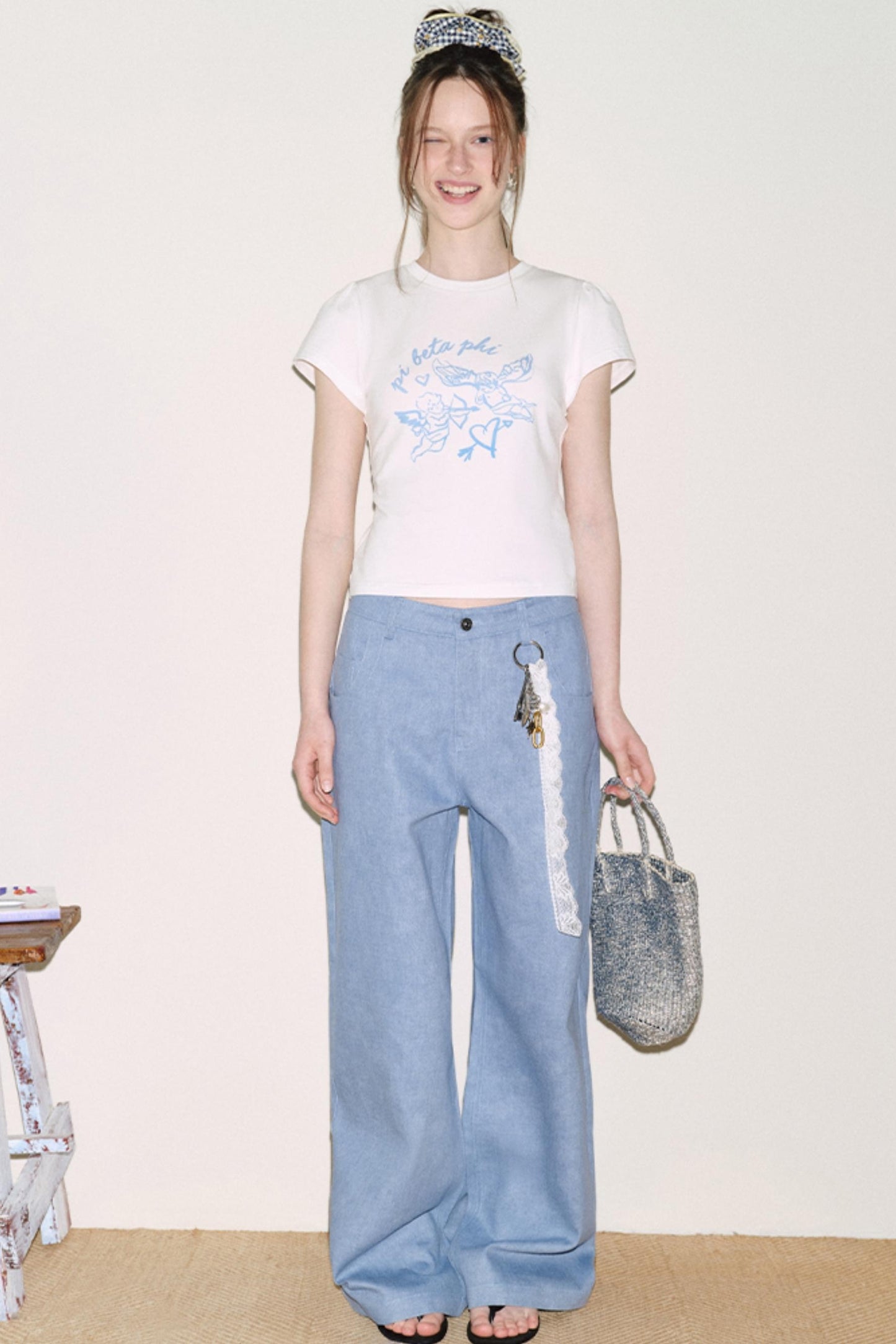 Floral Checkered Hairband