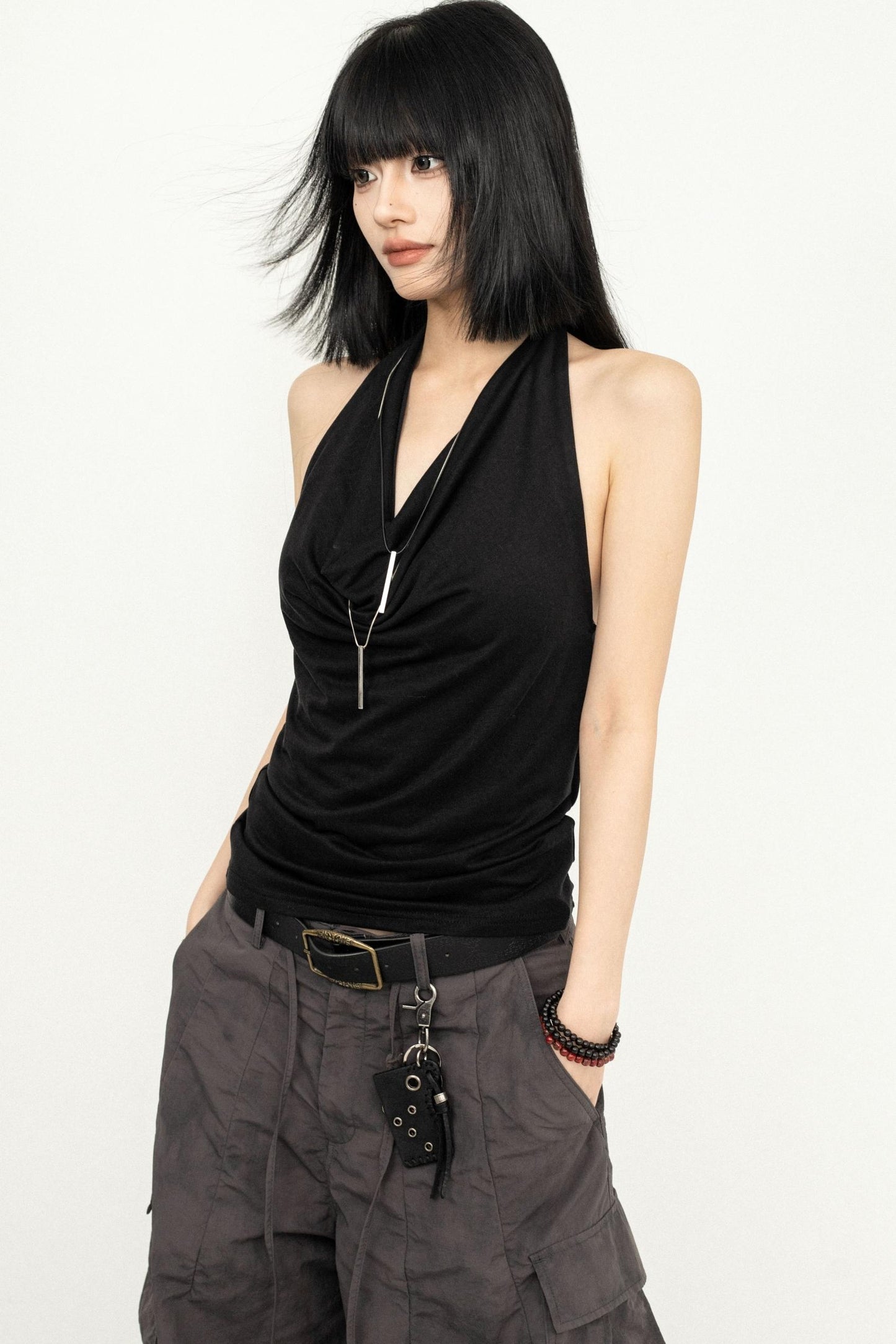 Black Halter Summer Top