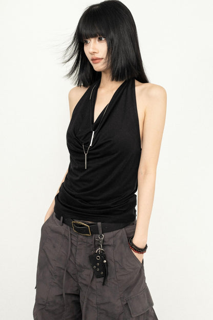 Black Halter Summer Top