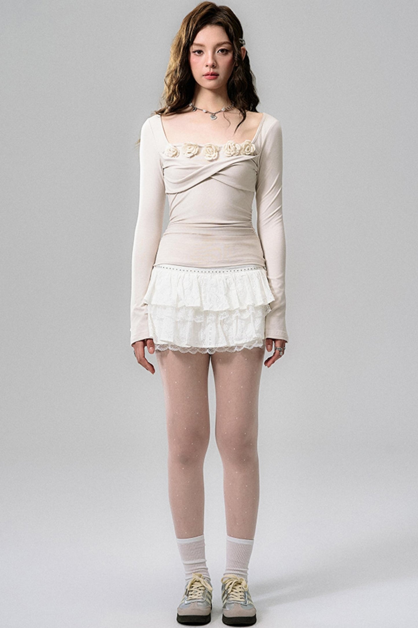 Heartwarming Khaki Floral Twist Top